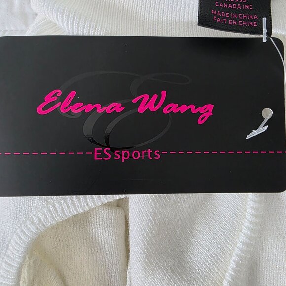 Elena Wang Womens Ivory Ribbed Knit Top S/P - Picture 7 of 10